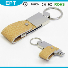 Clé en cuir Keychain Logo en relief USB Flash Drive pour cadeau (EL-601)